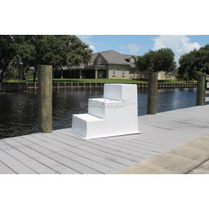 Fiberglass Dock Stairs - 3 Steps with Handrail on Left