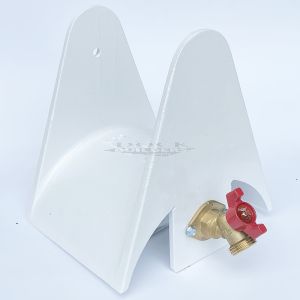 Hose Holder with Water, Powder Coated, White