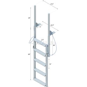 5 Step Finger Pier Lift Ladder with 3-1/2" Wide Steps
