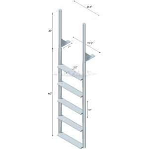 5 Step Finger Pier Straight Ladder with 3-1/2" Wide Steps
