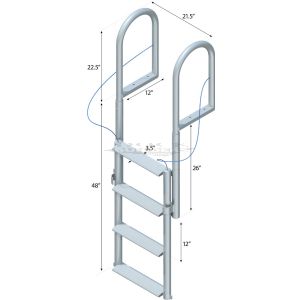 4 Step Lift Ladder with 3-1/2" Wide Steps