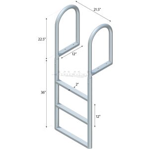3 Step Straight Ladder with 2" Standard Steps