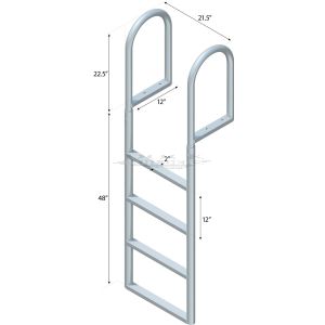 4 Step Straight Ladder with 2" Standard Steps