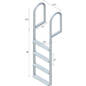 4 Step Straight Ladder with 3-1/2" Wide Steps