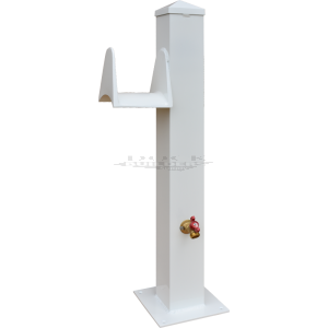 36" Single Water Stanchion, Powder Coated, White