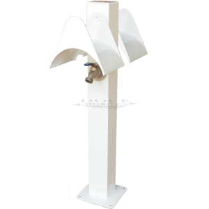 28" Dual Water Stanchion, White Finish